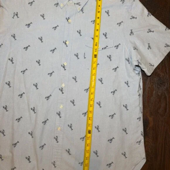 โญ Ralph Lauren XXL Button Down Shirt Blue Lobster Print Short Sleeve Cotton - Picture 10 of 16